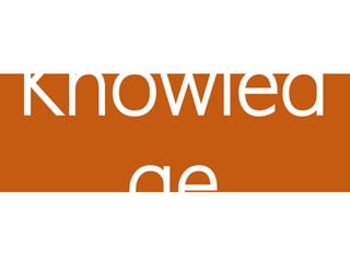 Knowled
ge
 