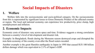 Social Disaster Examples Disaster impacts | PPTX