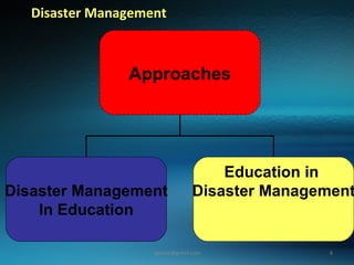 Disaster Management Approaches Disaster Management In Education Education in  Disaster Management 