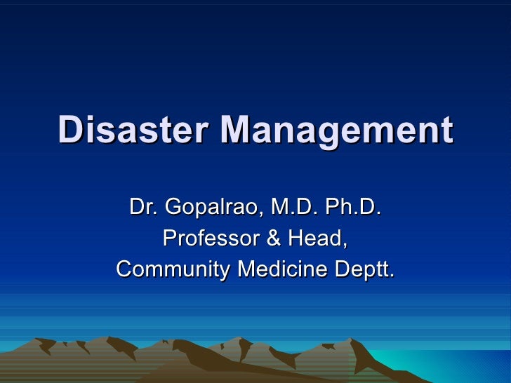 Disaster Management