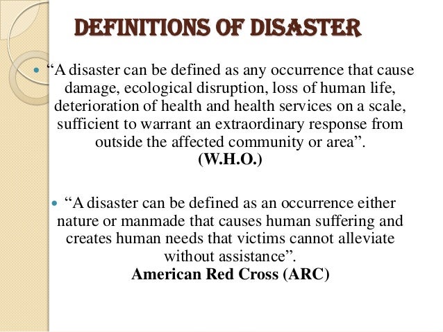 Disaster management