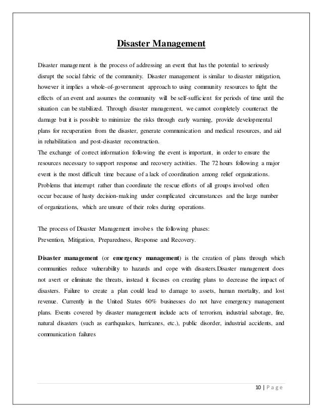 case study on man made disaster pdf