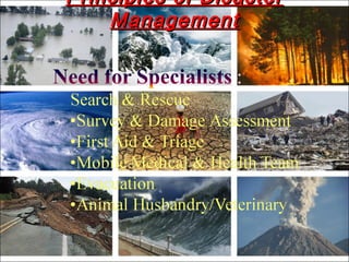 Principles of DisasterPrinciples of Disaster
ManagementManagement
 
