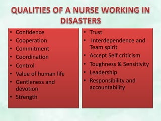 • Confidence
• Cooperation
• Commitment
• Coordination
• Control
• Value of human life
• Gentleness and
devotion
• Strength
• Trust
• Interdependence and
Team spirit
• Accept Self criticism
• Toughness & Sensitivity
• Leadership
• Responsibility and
accountability
 