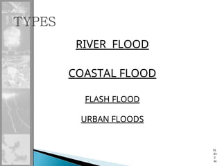 RIVER FLOOD
COASTAL FLOOD
FLASH FLOOD
URBAN FLOODS
SL
ID
E
46
 