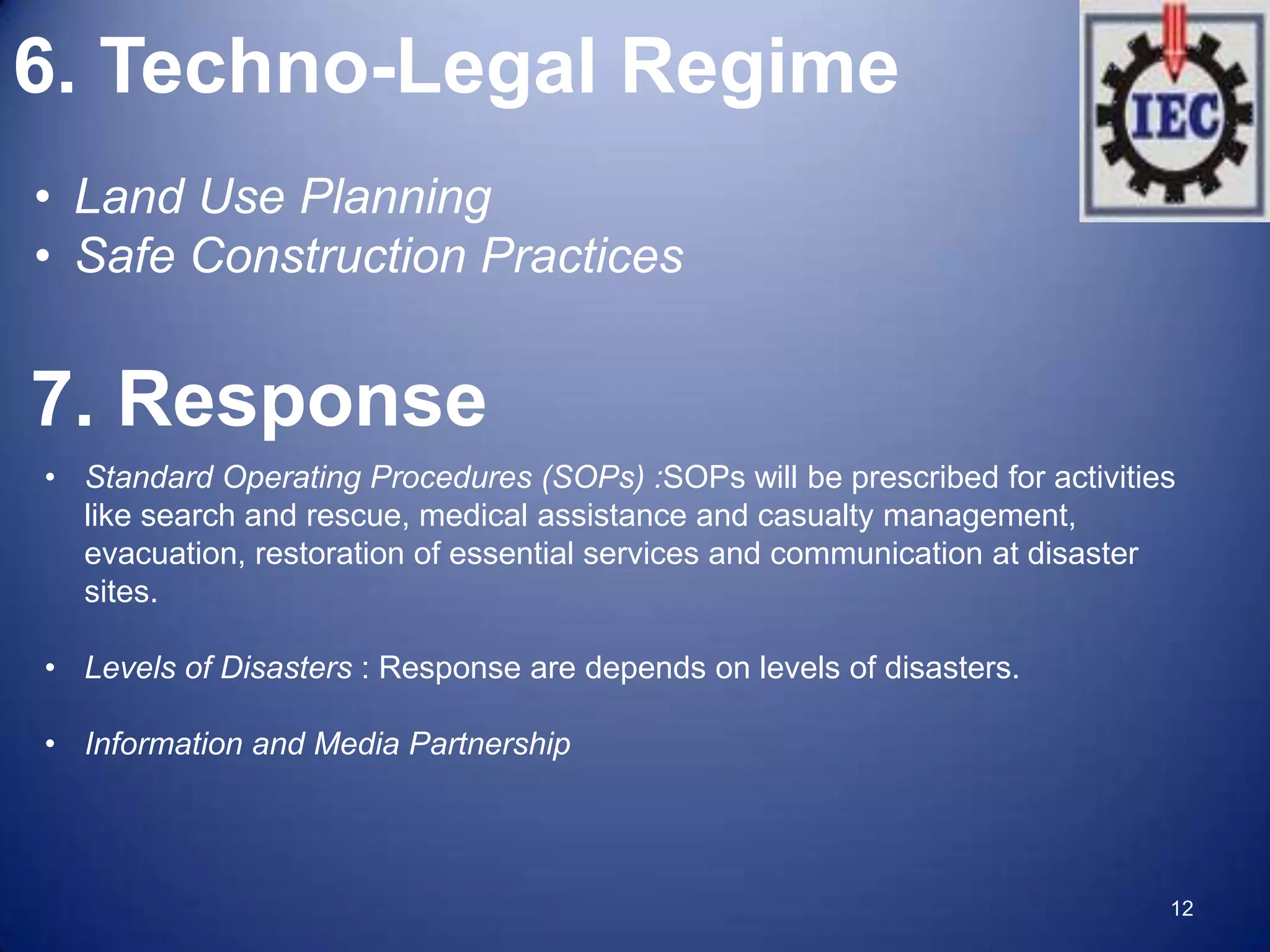 NATIONAL DISASTER MANAGEMENT POLICY 2009 visual data 3