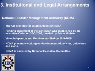 NATIONAL DISASTER MANAGEMENT POLICY 2009 visual data 6