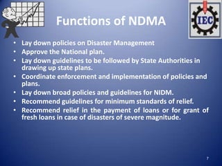 NATIONAL DISASTER MANAGEMENT POLICY 2009 visual data 8