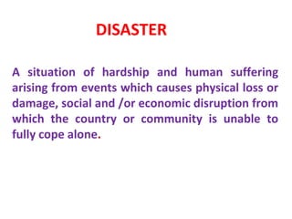 Disaster management concept