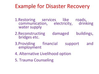 Disaster management concept