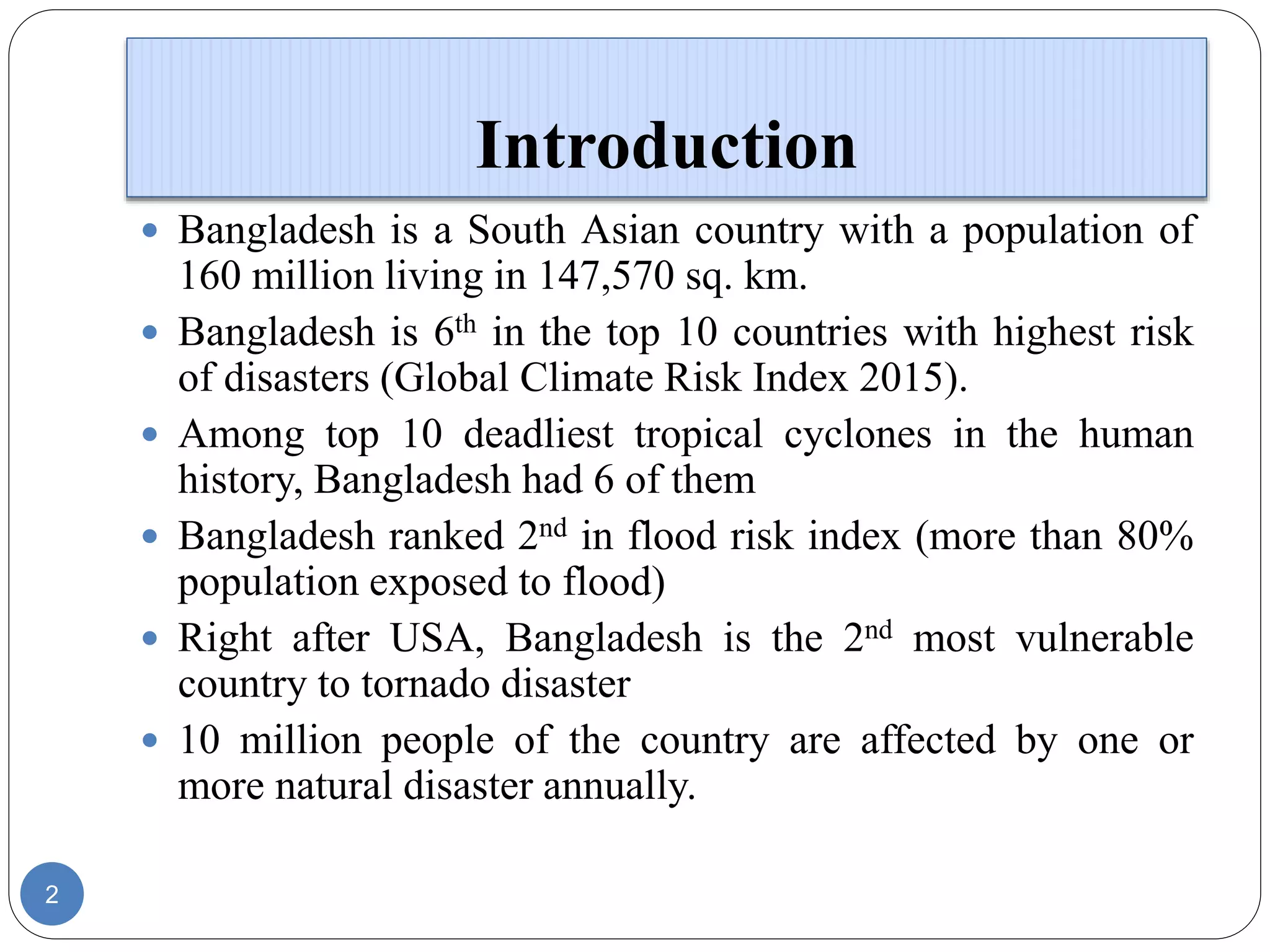 Disaster Management in Bangladesh: Risk Reduction and Challenges | PPTX