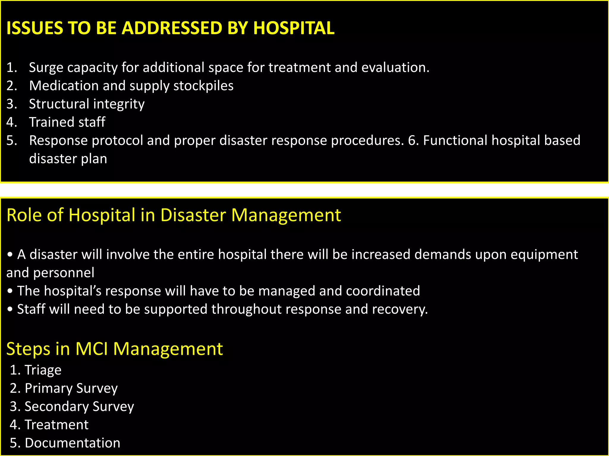 Disaster management in hospital ppt | PPTX