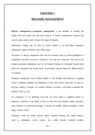 Disaster management project | DOCX