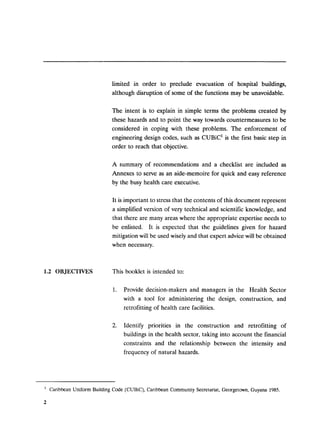 Disaster mitigation guidelines