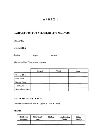 Disaster mitigation guidelines