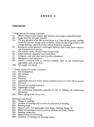 Disaster mitigation guidelines