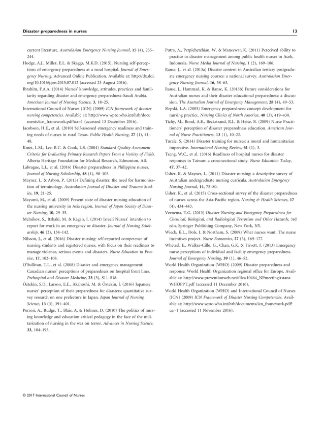 Disaster Preparedness Among Nurses Pdf