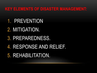 Disaster Management Key Terminologies Disaster management-TRANSPORTATION AND HOSPITAL EMERGENCY CARE | PPTX