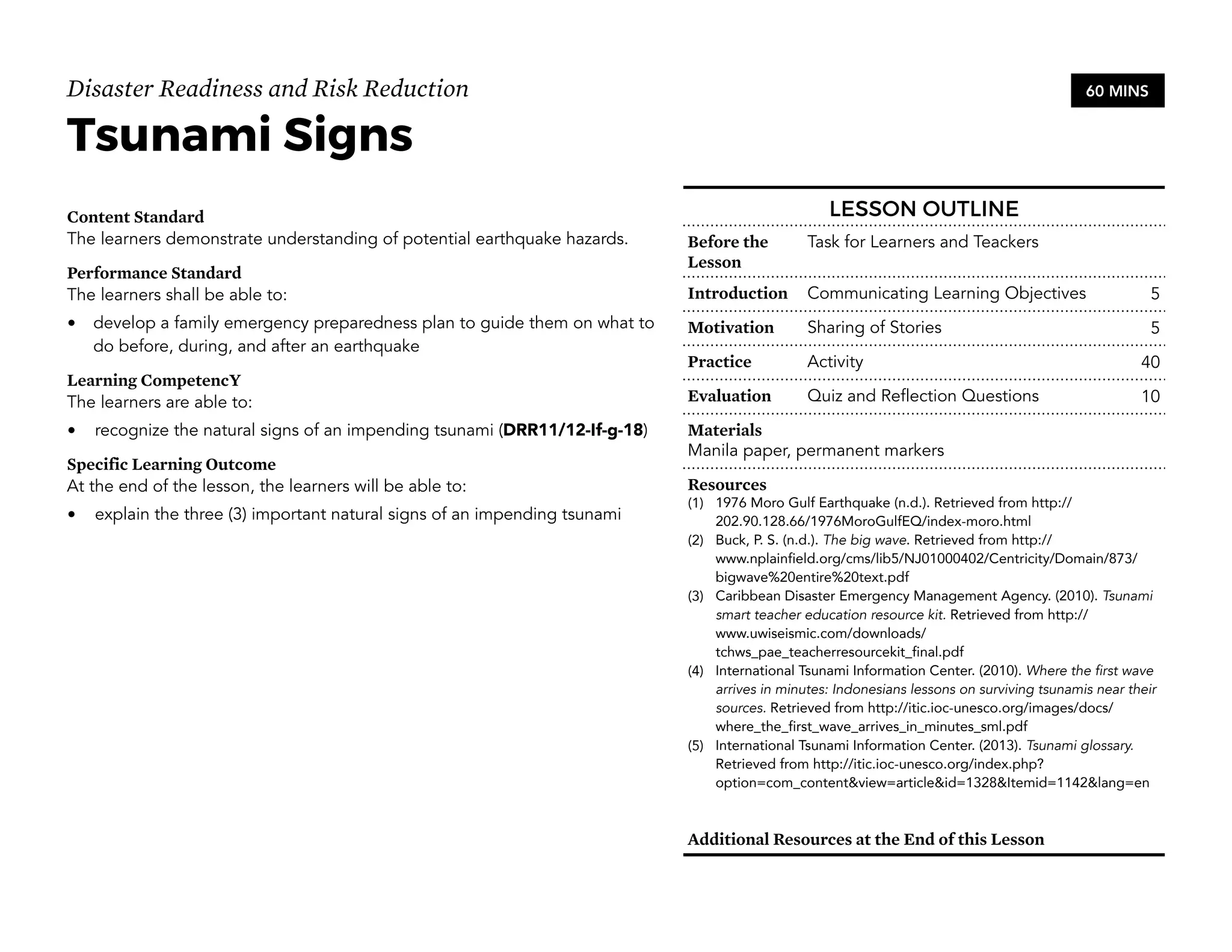 Disaster readiness and risk reduction | PDF