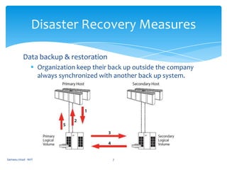 Difficult to get recovered from this type of disasters.Man-made disasterIncludes theft, material spills, and bio-terrorism and substructure failure. 