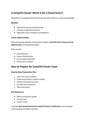 Disaster Recovery in Cloud Computing: Real Case Scenarios and CompTIA ...