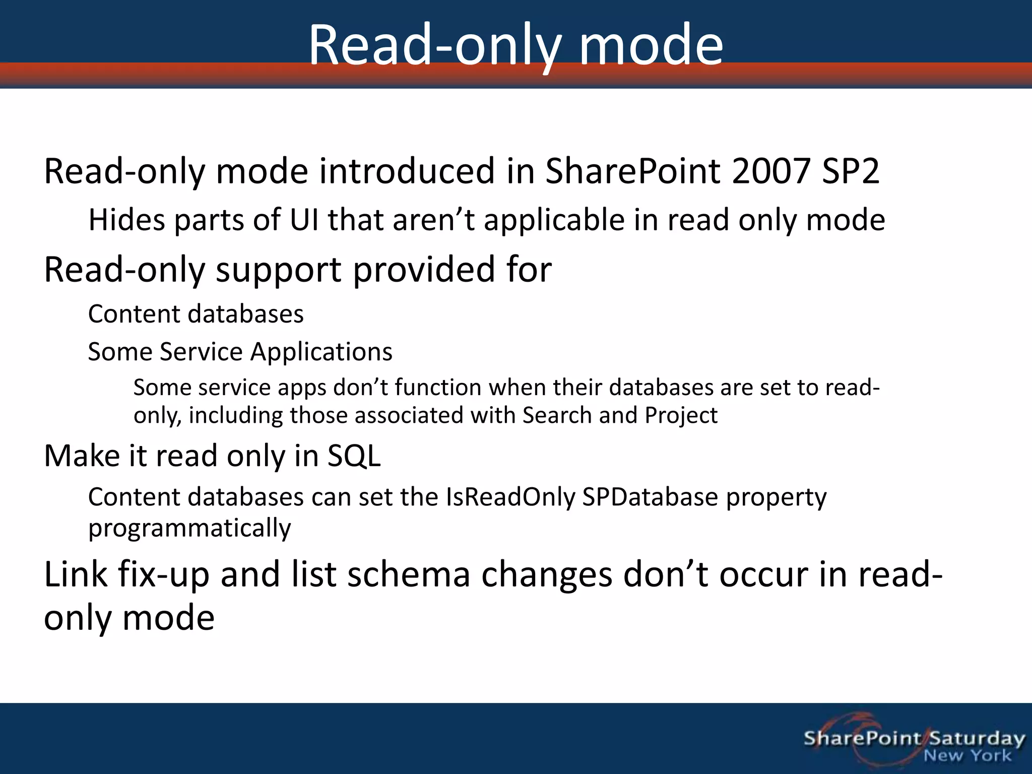 HA – User InterfaceFailover Database Server