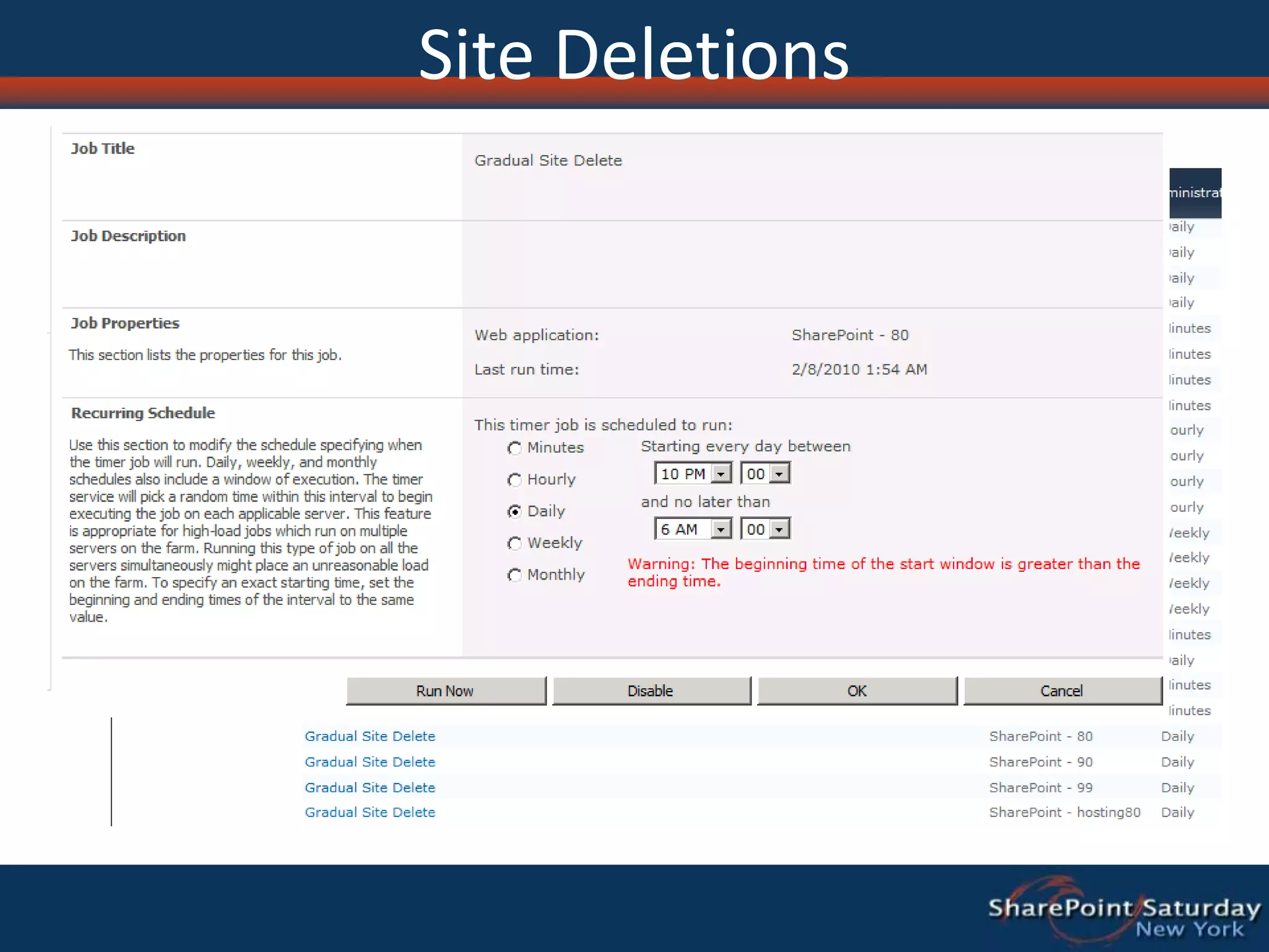 Site Deletions