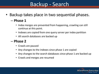 Backup - SearchBackup takes place in two sequential phases.