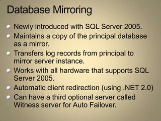 Disaster recovery in sql server | PPT