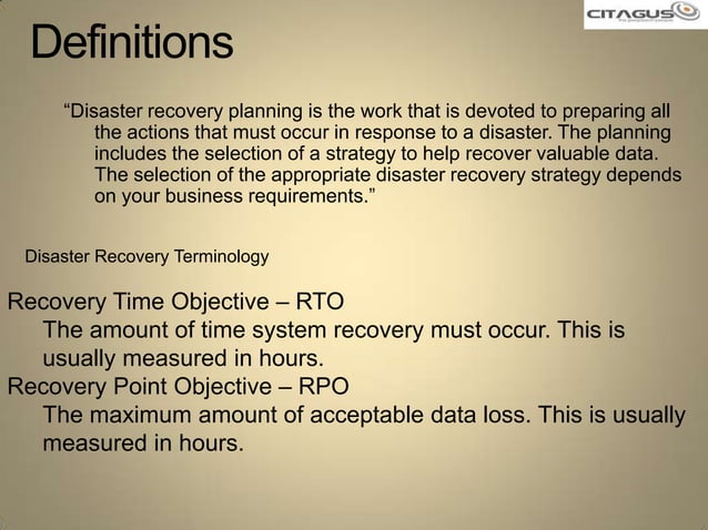 Disaster recovery in sql server | PPT