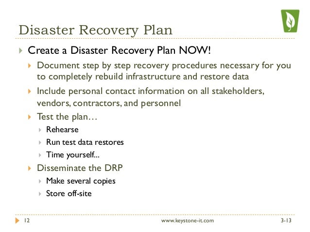 disaster recovery plan sample