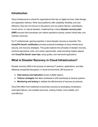 Disaster Recovery Planning for Cloud Infrastructure: Strategies, Tools ...