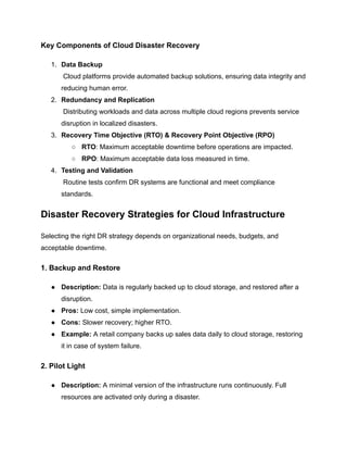 Disaster Recovery Planning for Cloud Infrastructure: Strategies, Tools ...