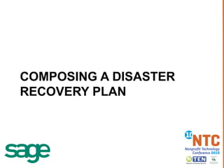 COMPOSING A DISASTER RECOVERY PLAN 