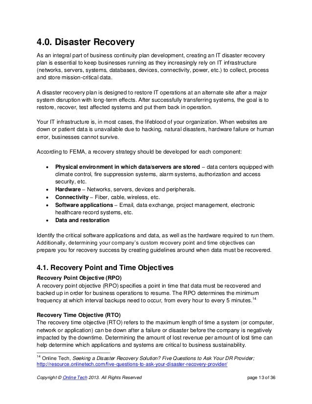 disaster recovery plan term paper Question description write a 700- to 1,050-word paper answering the following questions: please no plagiarism, i would like to turn paper is as received what is the purpose of a disaster recovery plan (drp) what is the difference between a drp and business continuity planning what are the key elements of a drp what are the five methods of testing a drp. disaster recovery plan term paper Question description write a 700- to 1,050-word paper answering the following questions: please no plagiarism, i would like to turn paper is as received what is the purpose of a disaster recovery plan (drp) what is the difference between a drp and business continuity planning what are the key elements of a drp what are the five methods of testing a drp.