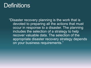 Disaster recovery with sql server | PPTX | Databases | Computer ...