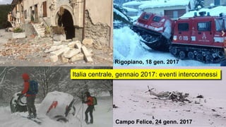 Rigopiano, 18 gen. 2017
Italia centrale, gennaio 2017: eventi interconnessi
Campo Felice, 24 genn. 2017
 