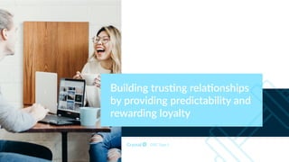 Building trus5ng rela5onships
by providing predictability and
rewarding loyalty
DISC Type S
 