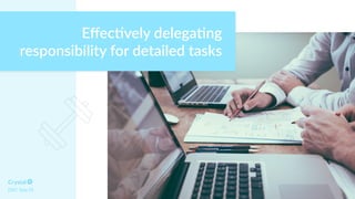 Eﬀec4vely delega4ng
responsibility for detailed tasks
DISC Type DI
 
