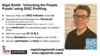 DISC Profiling and ‘Unlocking the People Puzzle’ for Project Professionals webinar