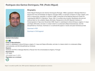Figure 5. An author’s proﬁle at the e-IEO repository displaying the author’s reputation as a reviewer.
 