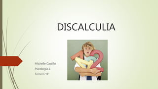 DISCALCULIA
Michelle Castillo
Psicología II
Tercero “B”
 