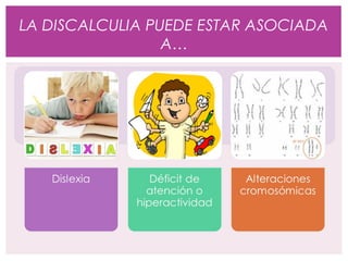LA DISCALCULIA PUEDE ESTAR ASOCIADA
                 A…
 