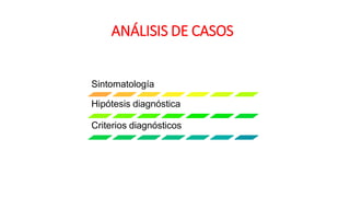 ANÁLISIS DE CASOS
Sintomatología
Hipótesis diagnóstica
Criterios diagnósticos
 