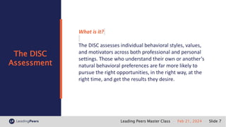 DISC Assessment Master Workshop - Session 1 | PPTX