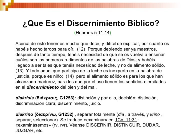 Discernimiento espiritual Discernimiento espiritual