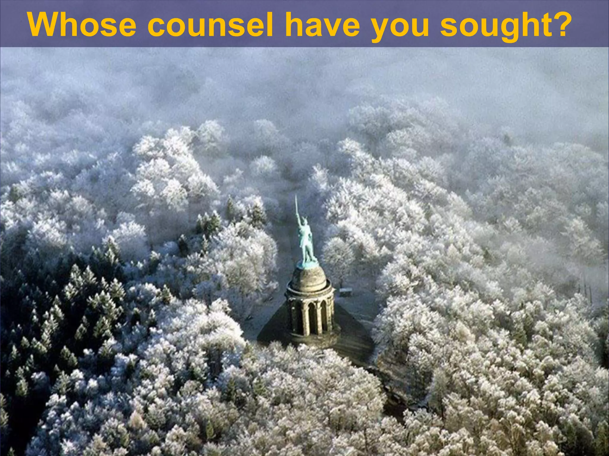 Whose counsel have you sought?
 