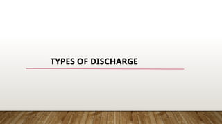 TYPES OF DISCHARGE
 