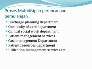 CONCEPT DISCHARGE PLANNING FOR NURSING IN HOSPITAL | PPTX