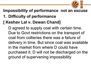 (iii) By the death or disablement of the parties(iv) Subsequent illegality(v) Declaration of war